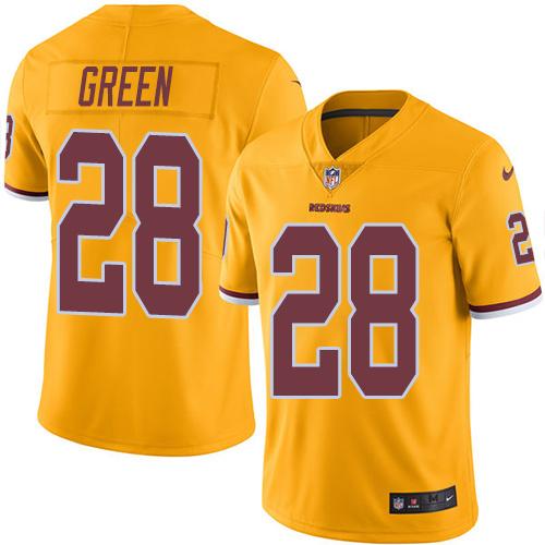 Nike Redskins #28 Darrell Green Gold Men's Stitched NFL Limited Rush Jersey - Click Image to Close